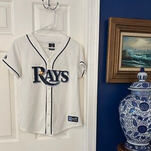 Vintage Women’s Majestic Tampa Bay Rays Blue & White Jersey Size Medium